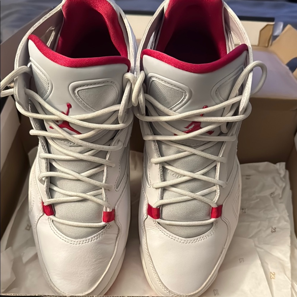 Jordan Men's White and Red Sneakers